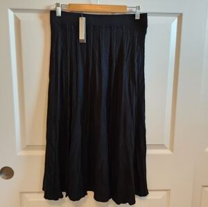 TAHARI Black A-Line Midi Sweater Skirt Large
